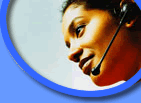 Call centre woman wearing headset.